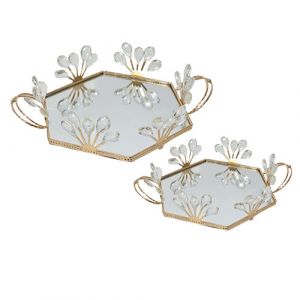 Plateau en verre miroir  