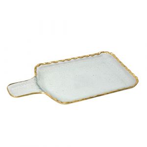 Plateau en verre contoure doré