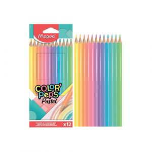 Pochette 12 crayons couleurs pastel  