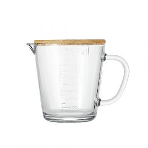 Tasse à mesurer en verre avec couvercle  
