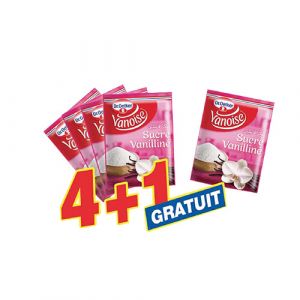  Lot de 4 sachets sucre vanille + sachet gratuit 