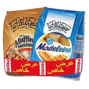 lot madeleines 200g+mini muffins pepite choco 240g