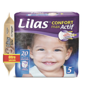 Couche bébé GM confort max actif + lingette gratuit