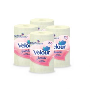 Lot de 4 essuie tout *2 velour blanc 2 plis
