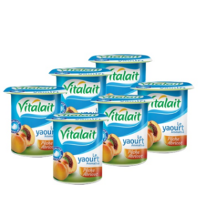 Lot de 6 yaourts aromatisés pêche abricot