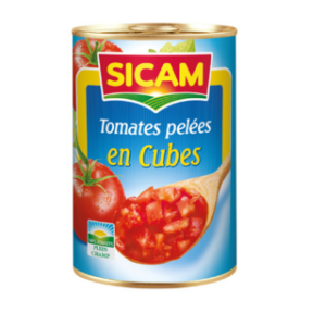 Tomates pelées en cubes
